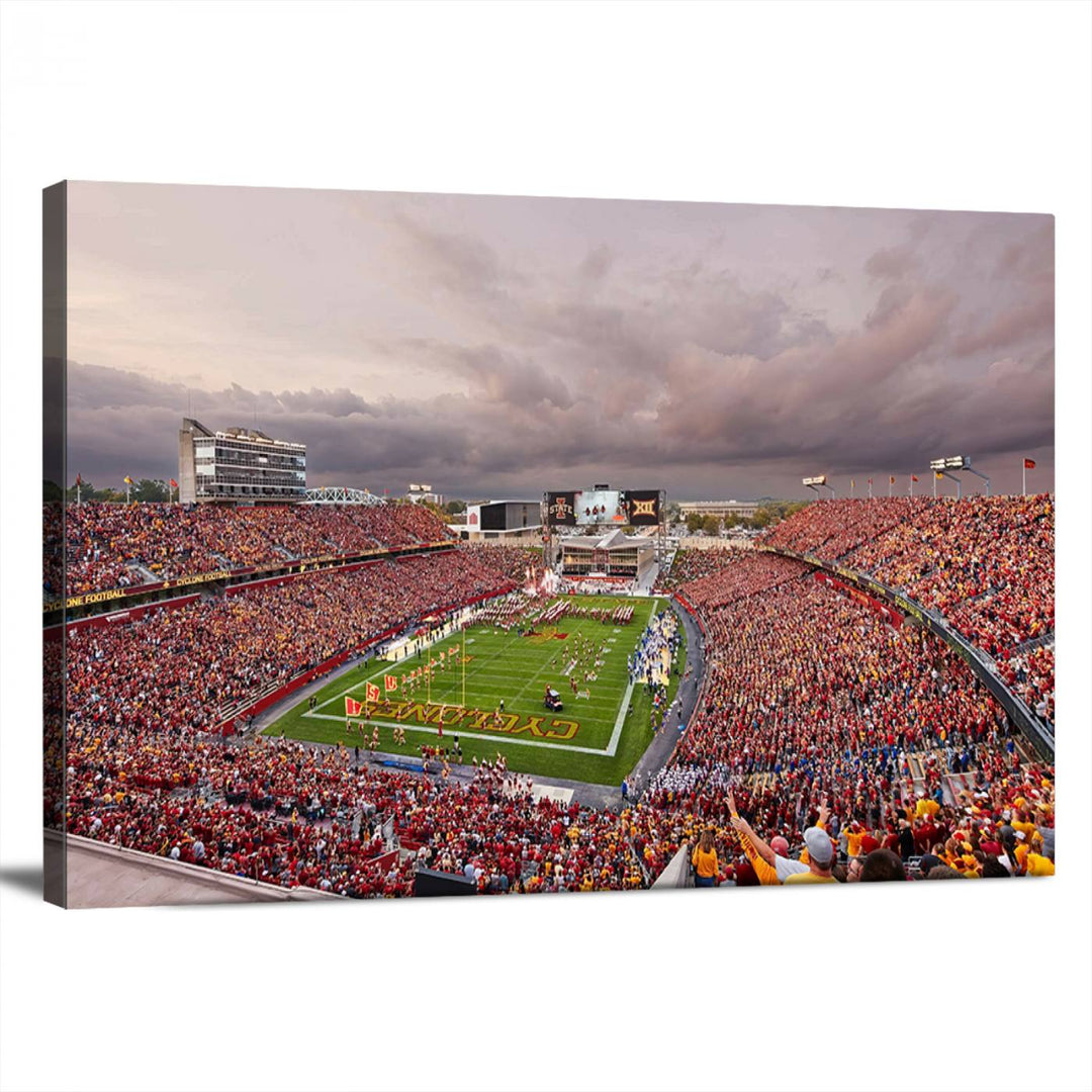 Iowa State University Cyclones Football Team Print - Ames Jack Trice Stadium Wall Art Canvas Print