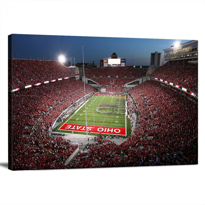 Ohio State University Buckeyes Football Team Print - Columbus Ohio Stadium Wall Art Canvas Print