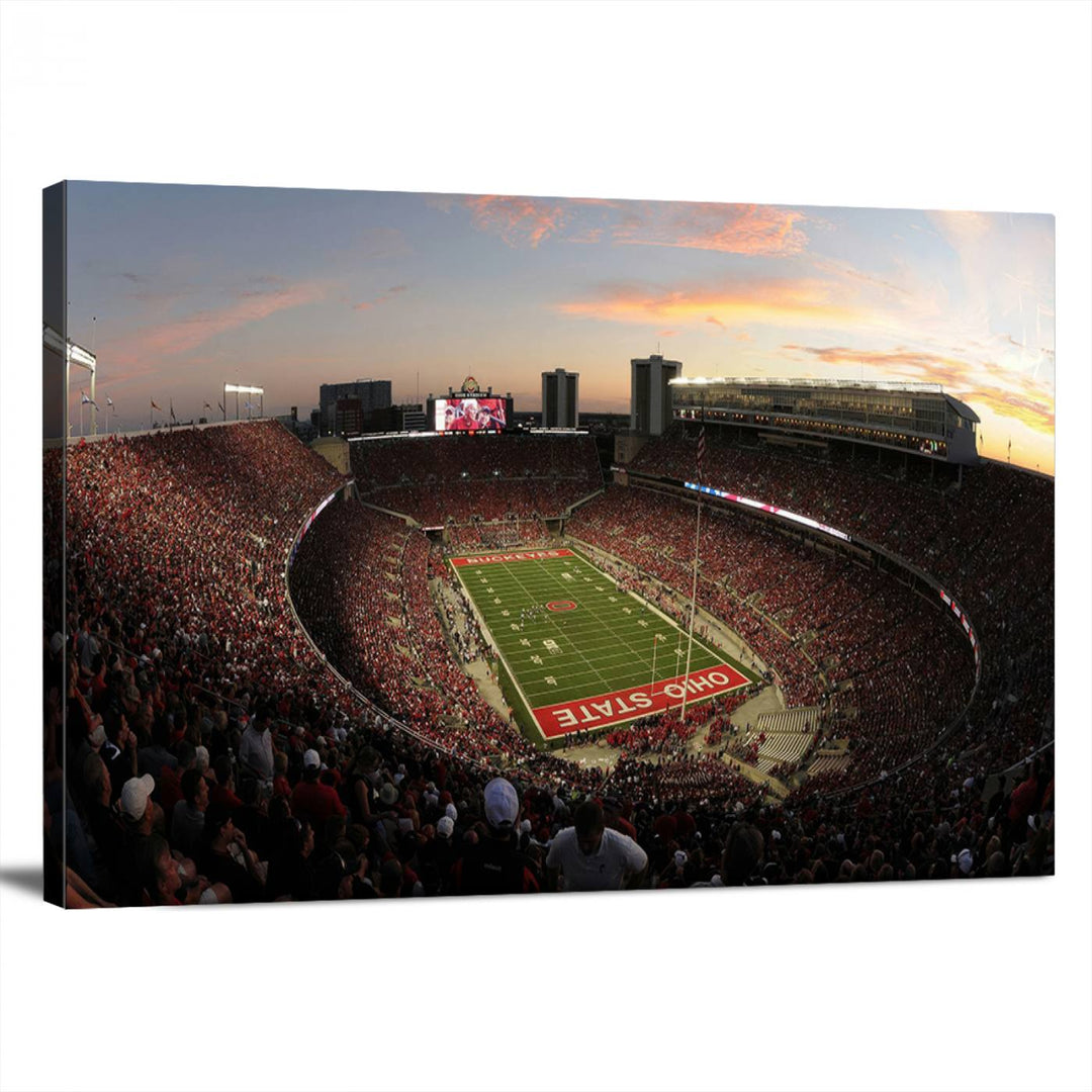 Ohio State University Buckeyes Football Team Print - Columbus Ohio Stadium Wall Art Canvas Print