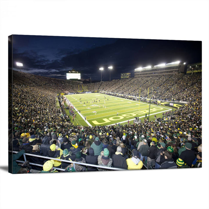 University of Oregon Ducks Football Team Print - Eugene Autzen Stadium Wall Art Canvas Print