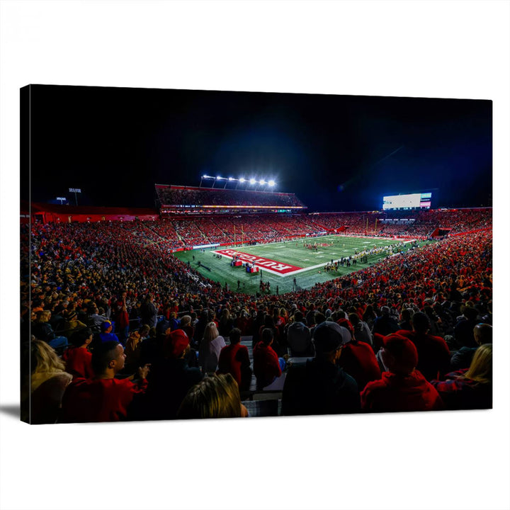 Rutgers Scarlet Knights Football Team Print - SHI Stadium, Piscataway Wall Art Canvas Print