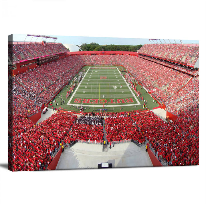 Rutgers Scarlet Knights Football Team Print - Piscataway SHI Stadium Wall Art Canvas Print