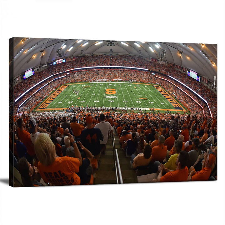 From above, the view resembles the Syracuse University Orange Football Team Wall Art Canvas.