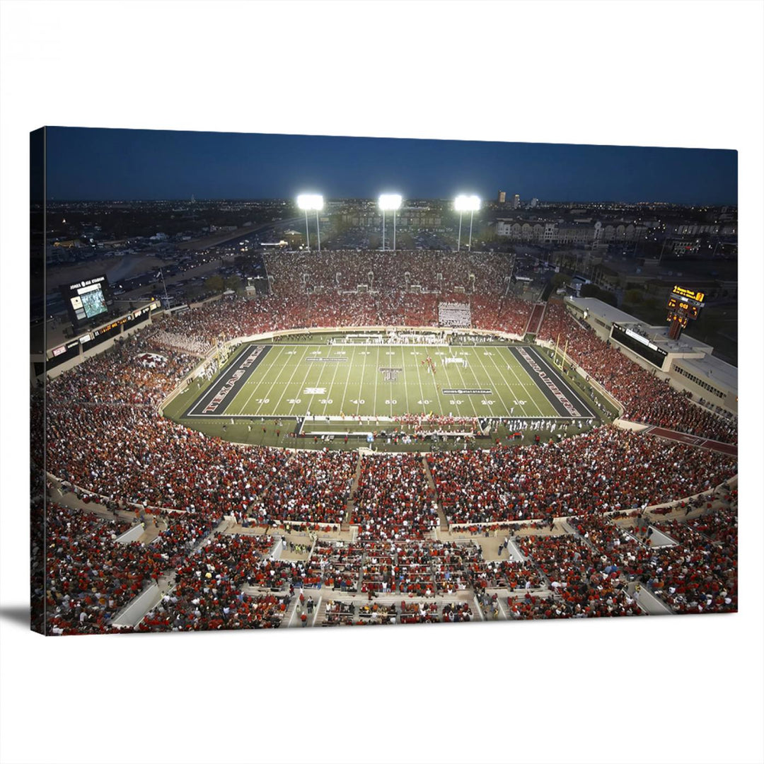 Texas Tech Red Raiders Football Team Print - Lubbock Jones AT&T Stadium Wall Art Canvas Print