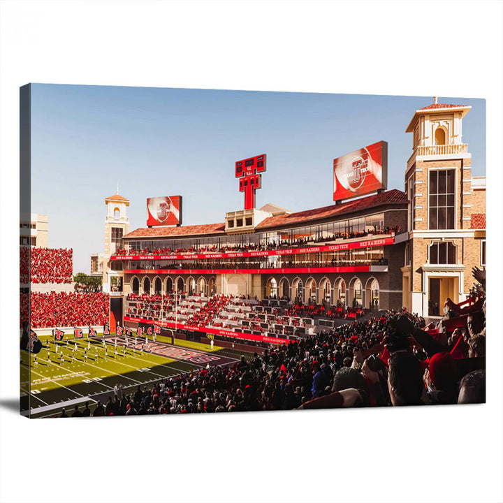 Texas Tech Red Raiders Football Team Print - Lubbock Jones AT&T Stadium Wall Art Canvas Print