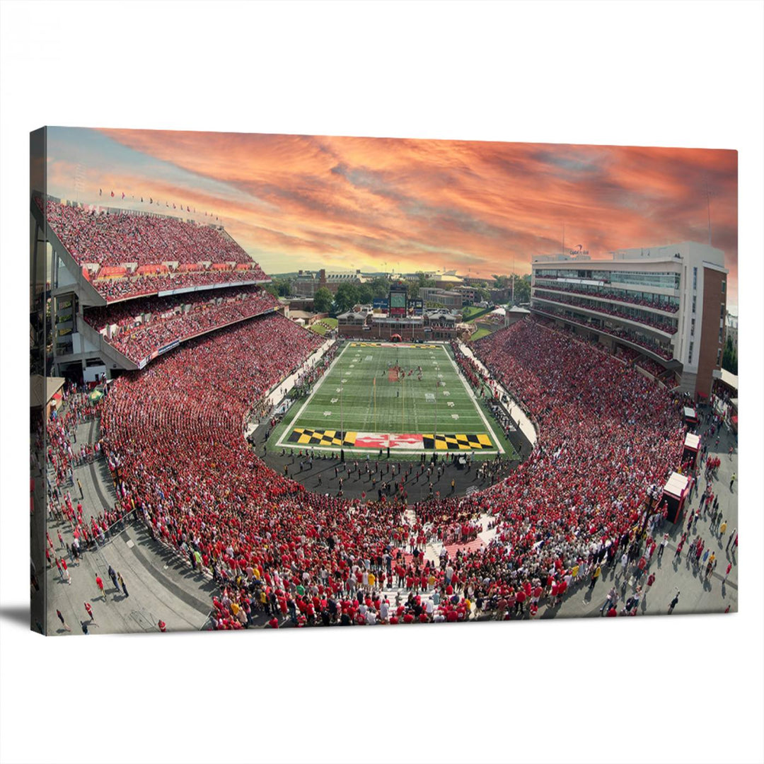 University of Maryland Terrapins Football Team Print - College Park SECU Stadium Wall Art Canvas Print