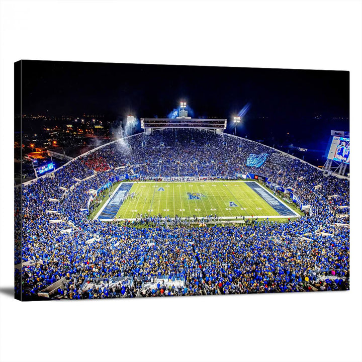 The University of Memphis Tigers Football Team Wall Art Canvas Print shines brightly.