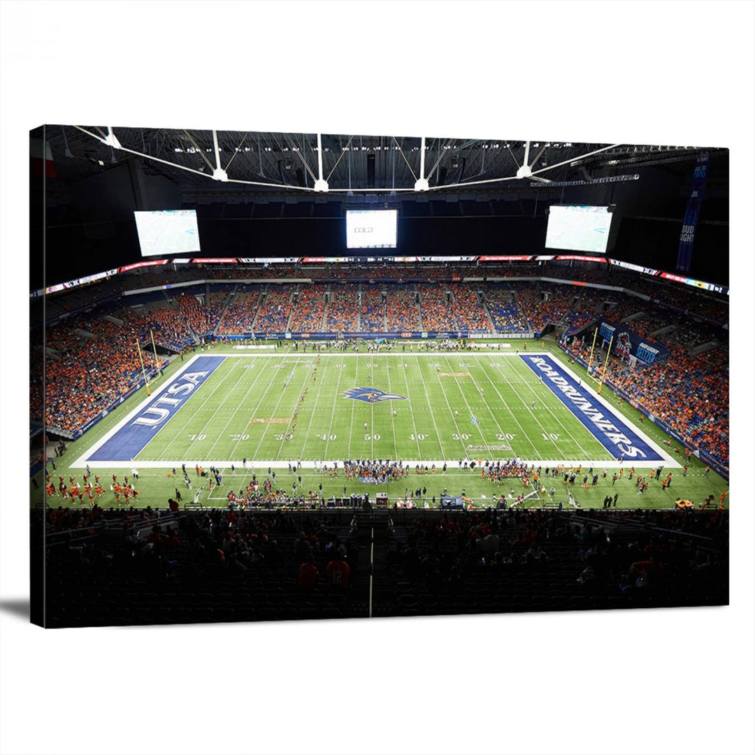 The University of Texas at San Antonio Roadrunners Football Team Print - San Antonio Alamodome Wall Art Canvas Print