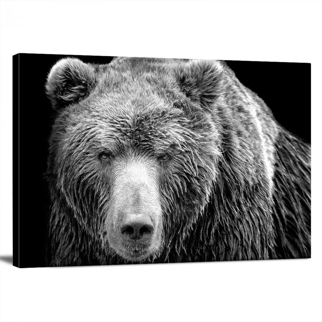 Grizzly Bear Canvas Print | Ready to Hang Wall Art | Rustic Farmhouse & Cabin Decor | Wildlife Artwork