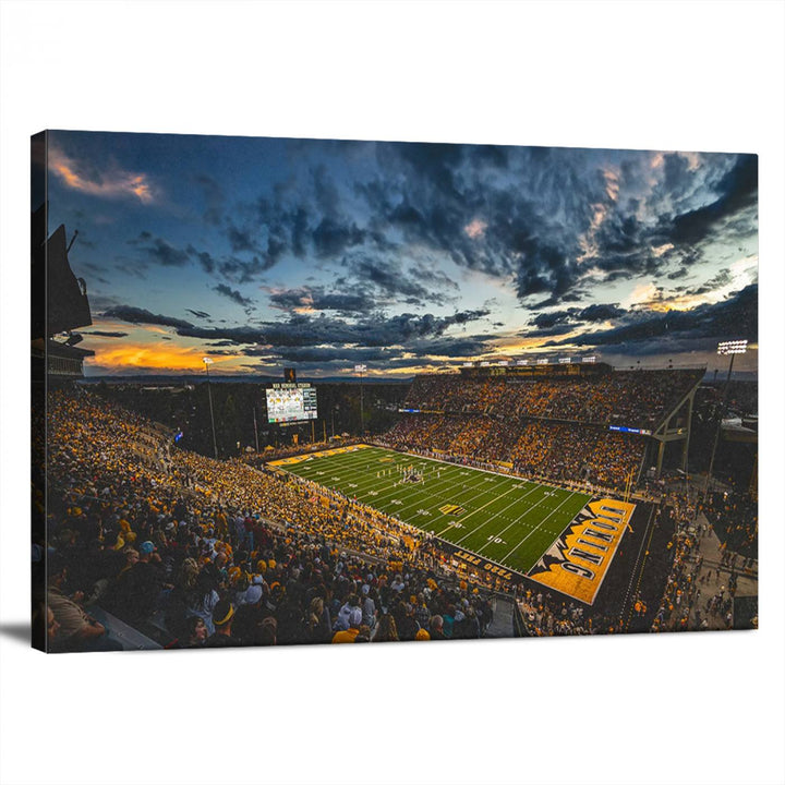 University of Wyoming Cowboys Football Team Print - Laramie War Memorial Stadium Wall Art Canvas Print