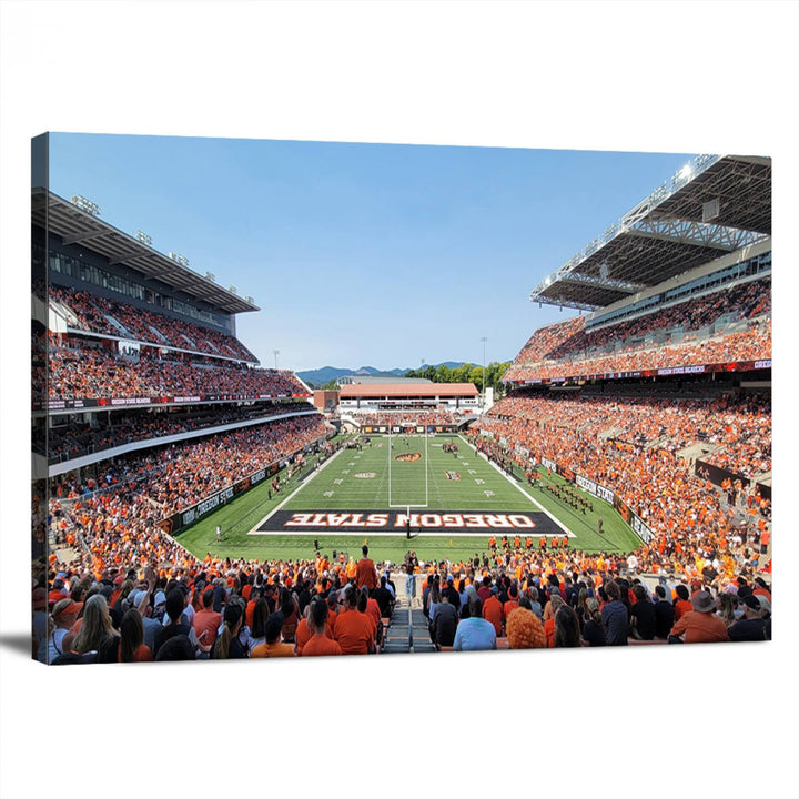 Oregon State Beavers Football Team Print - Corvallis Reser Stadium Wall Art Canvas Print