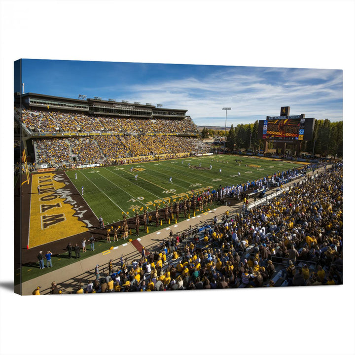 University of Wyoming Cowboys Football Team Print - Laramie Jonah Field at War Memorial Stadium Wall Art Canvas Print