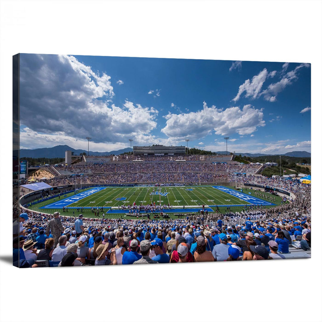 Air Force Falcons Football Team Print - Colorado Springs Falcon Stadium Wall Art Canvas Print