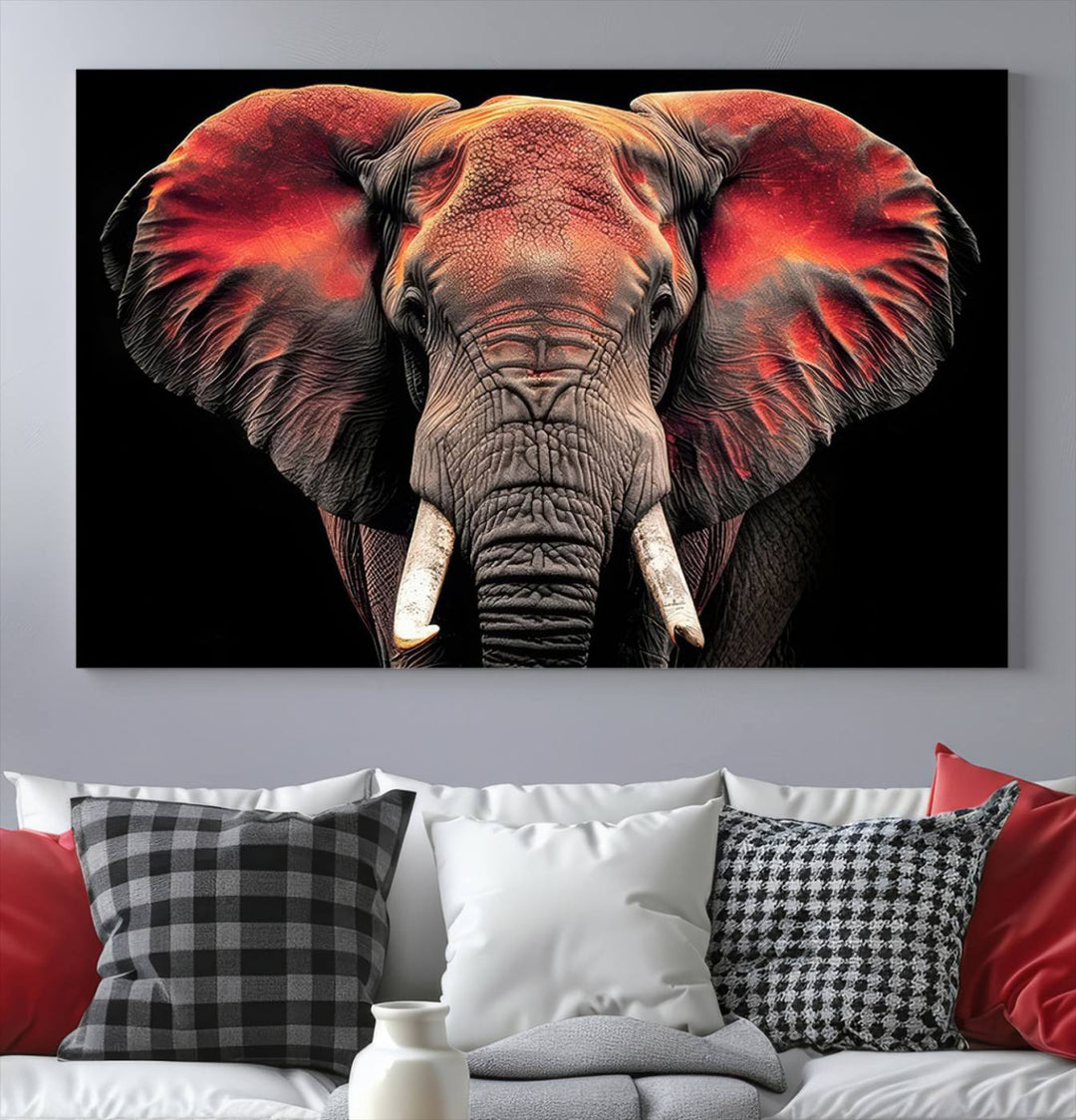 Elephant Wall Art Canvas Print, perfect for animal lovers.