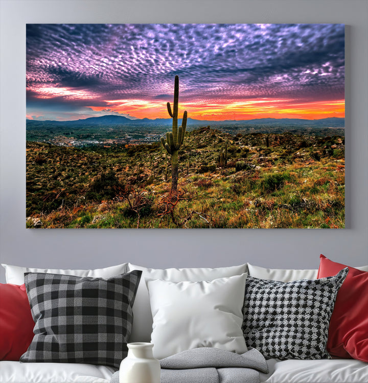 Arizona Desert Sunset Wall Art Canvas Print, Phoenix Wall Art Print