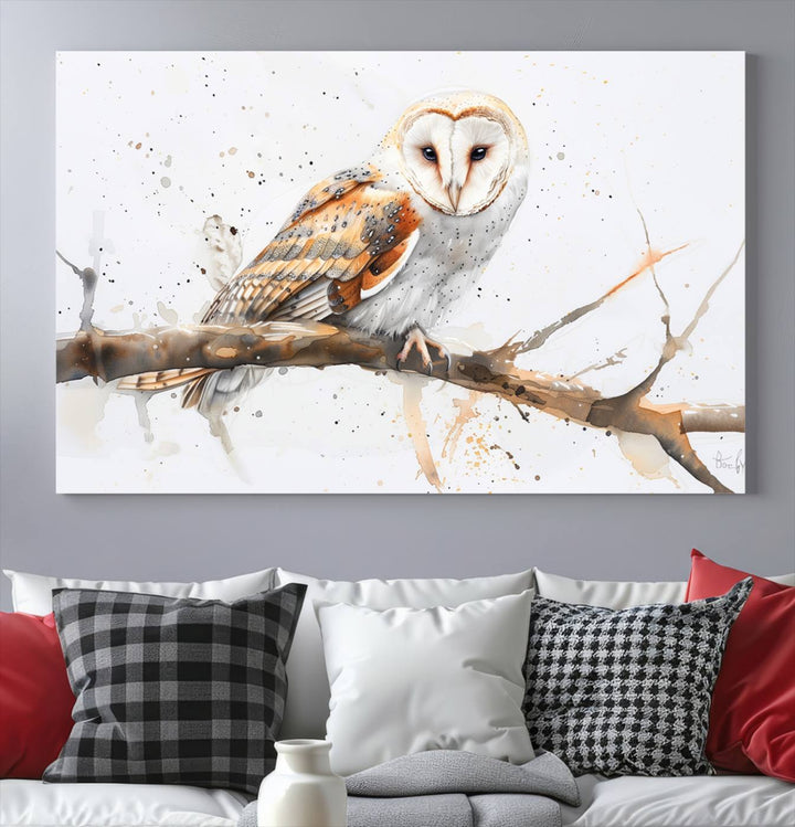 Nature enthusiasts will love the Barn Owl Wall Art on Branch, a stunning canvas print that is ready to hang and beautifully framed.