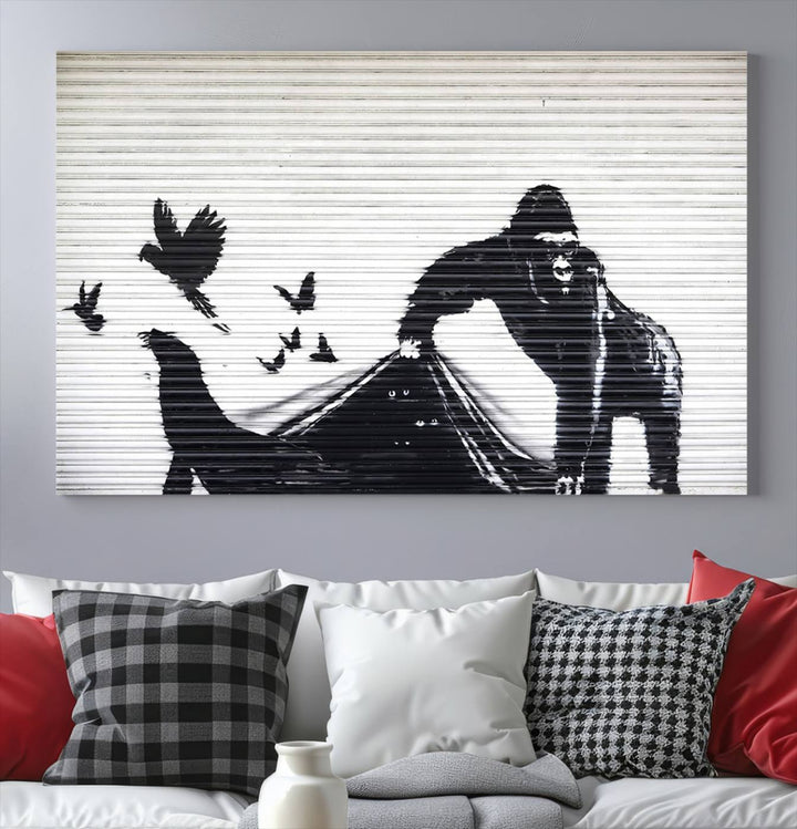 Banksy London Zoo Graffiti Wall Art Canvas Print