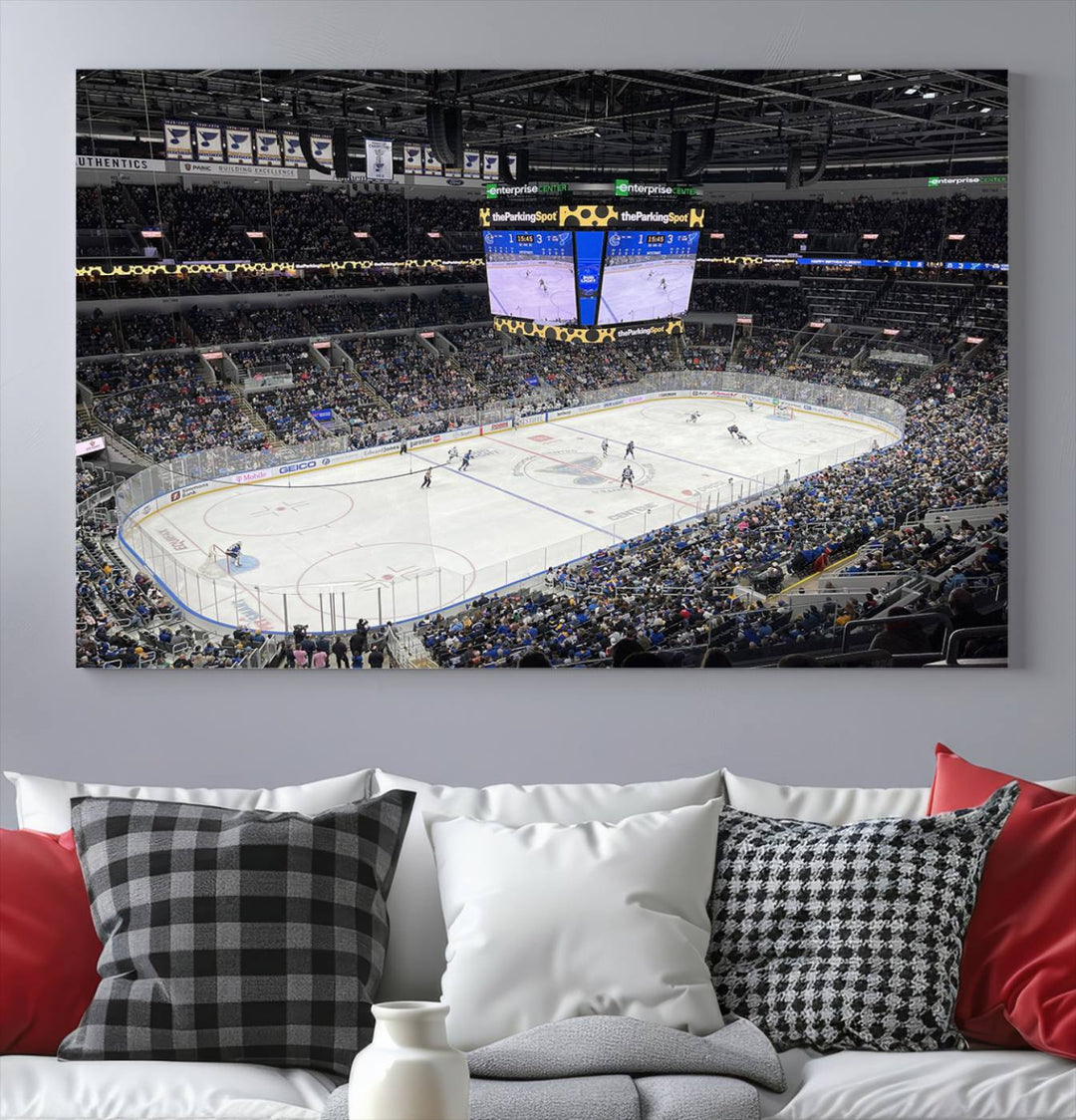 Enterprise Center Missouri St. Louis Blues Hockey Stadium Wall Art Canvas Print