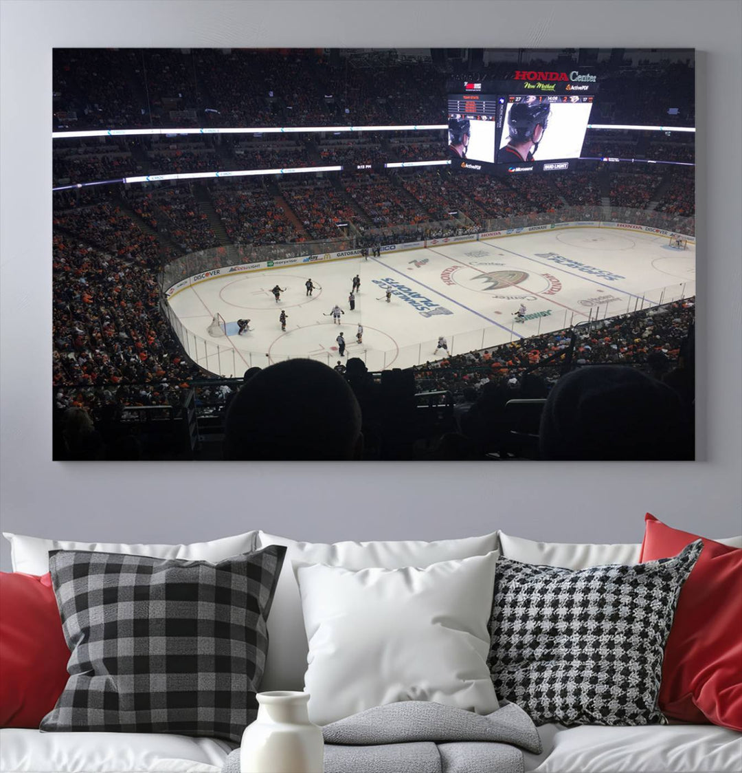 Honda Center California Anaheim Ducks Hockey Stadium Wall Art Canvas Print