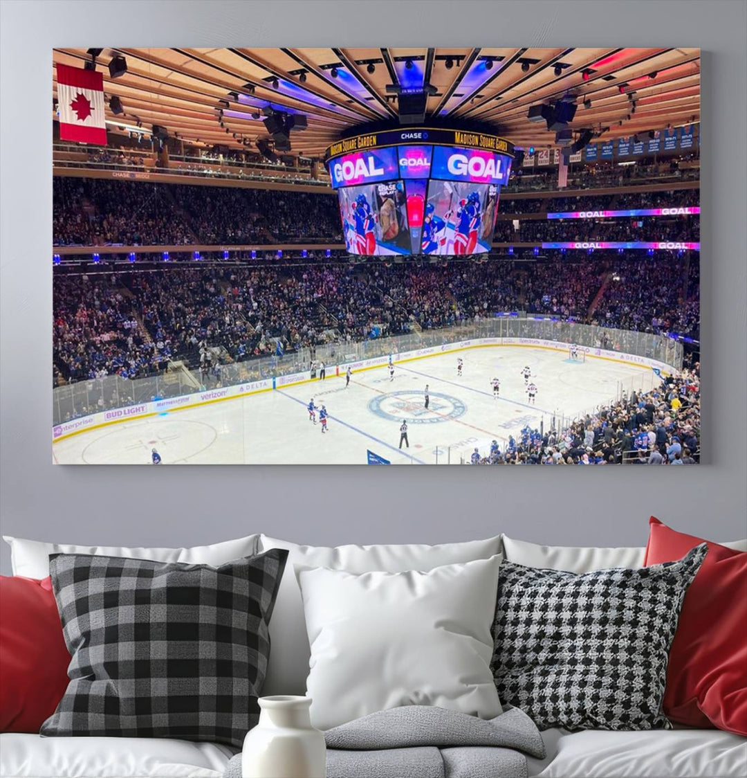 Madison New York Rangers Hockey Stadium Wall Art Canvas Print