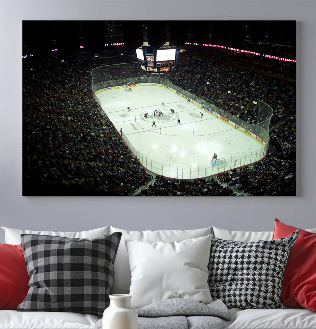 Nationwide Arena Ohio Columbus Blue Jackets Hockey Stadium Wall Art Canvas Print