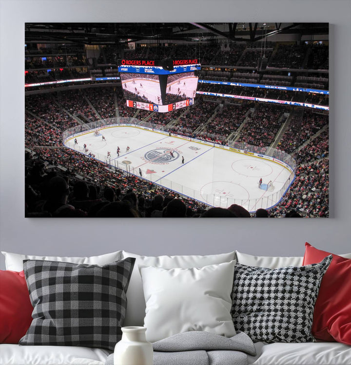 Rogers Place Edmonton Oilers Ice Hockey Stadium Wall Art Canvas Print