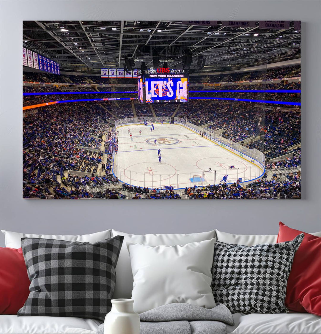 UBS Arena Elmont New York Islanders Ice Hockey Wall Art Canvas Print