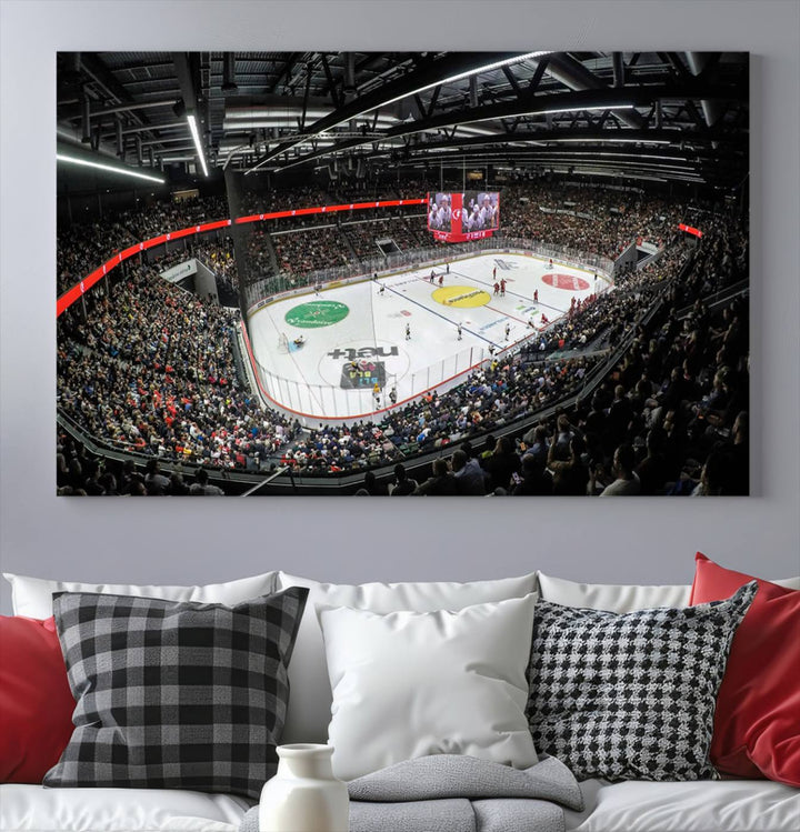 Vaudoise Lausanne Ice Hockey Arena Stadium Wall Art Canvas Print