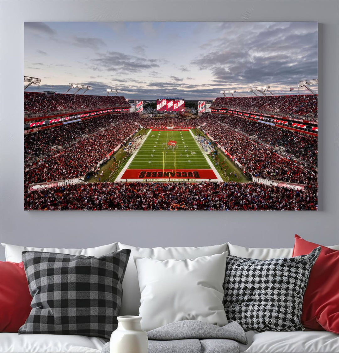 Florida Tampa Raymond James Stadium Wall Art Canvas Print - NFL Football Stadium Print