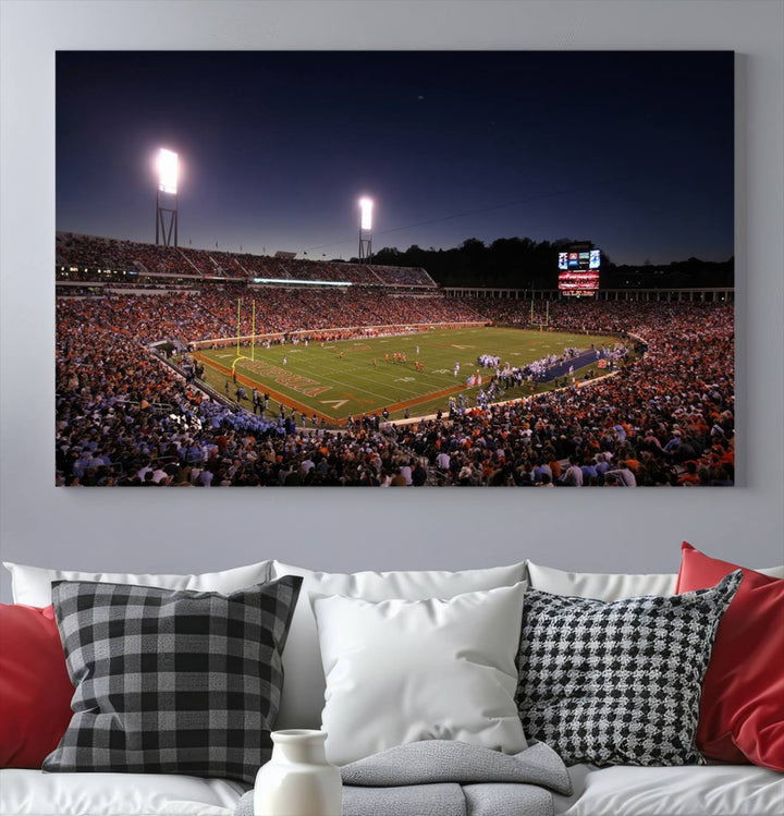 Virginia Cavaliers Football Team Print - Charlottesville Scott Stadium Wall Art Canvas Print