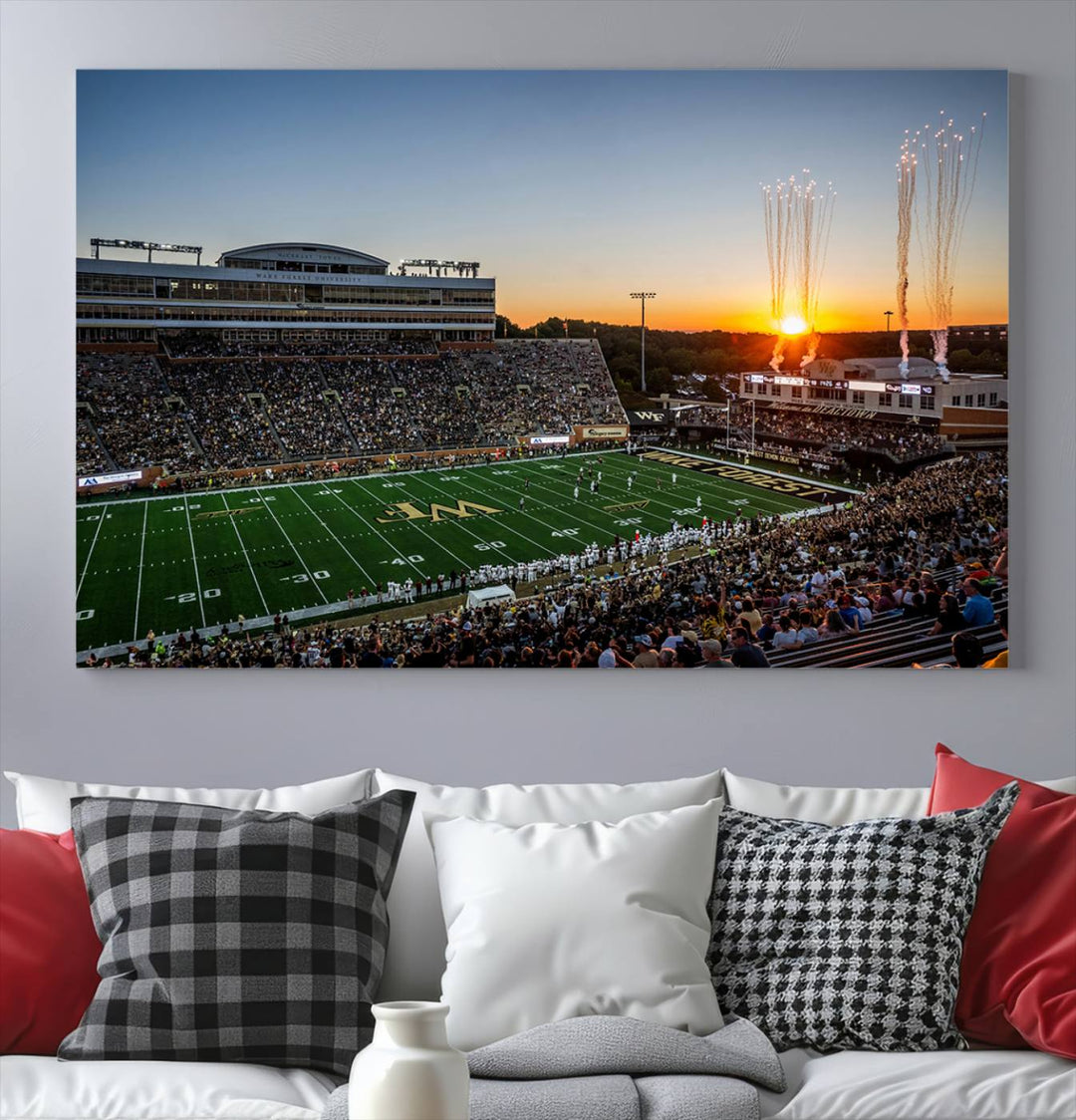 Demon Deacons Football Team Print - Winston-Salem Allegacy Federal Credit Union Stadium Wall Art Canvas Print