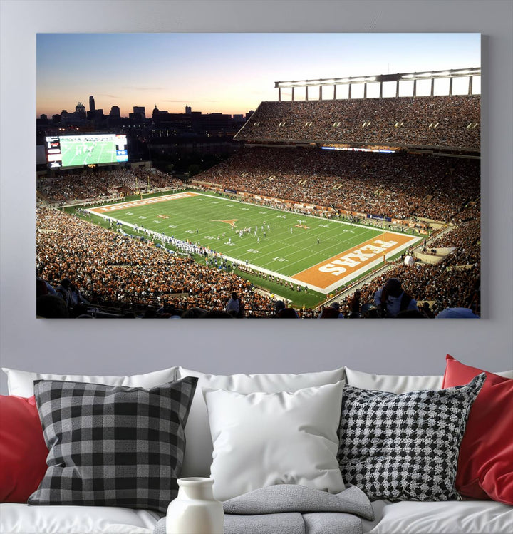 Darrell K Royal-Texas Memorial Stadium Canvas Wall Art - Texas Longhorns Football Match