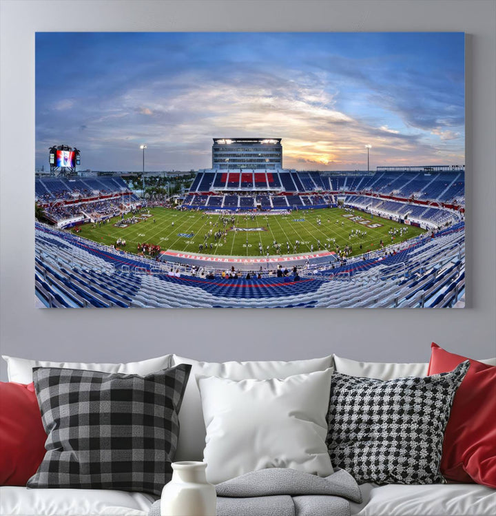 Florida Atlantic University Owls Football Team Print - Boca Raton FAU Stadium Wall Art Canvas Print