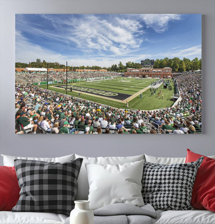 University of Charlotte 49ers Football Team Print - Charlotte Jerry Richardson Stadium Wall Art Canvas Print