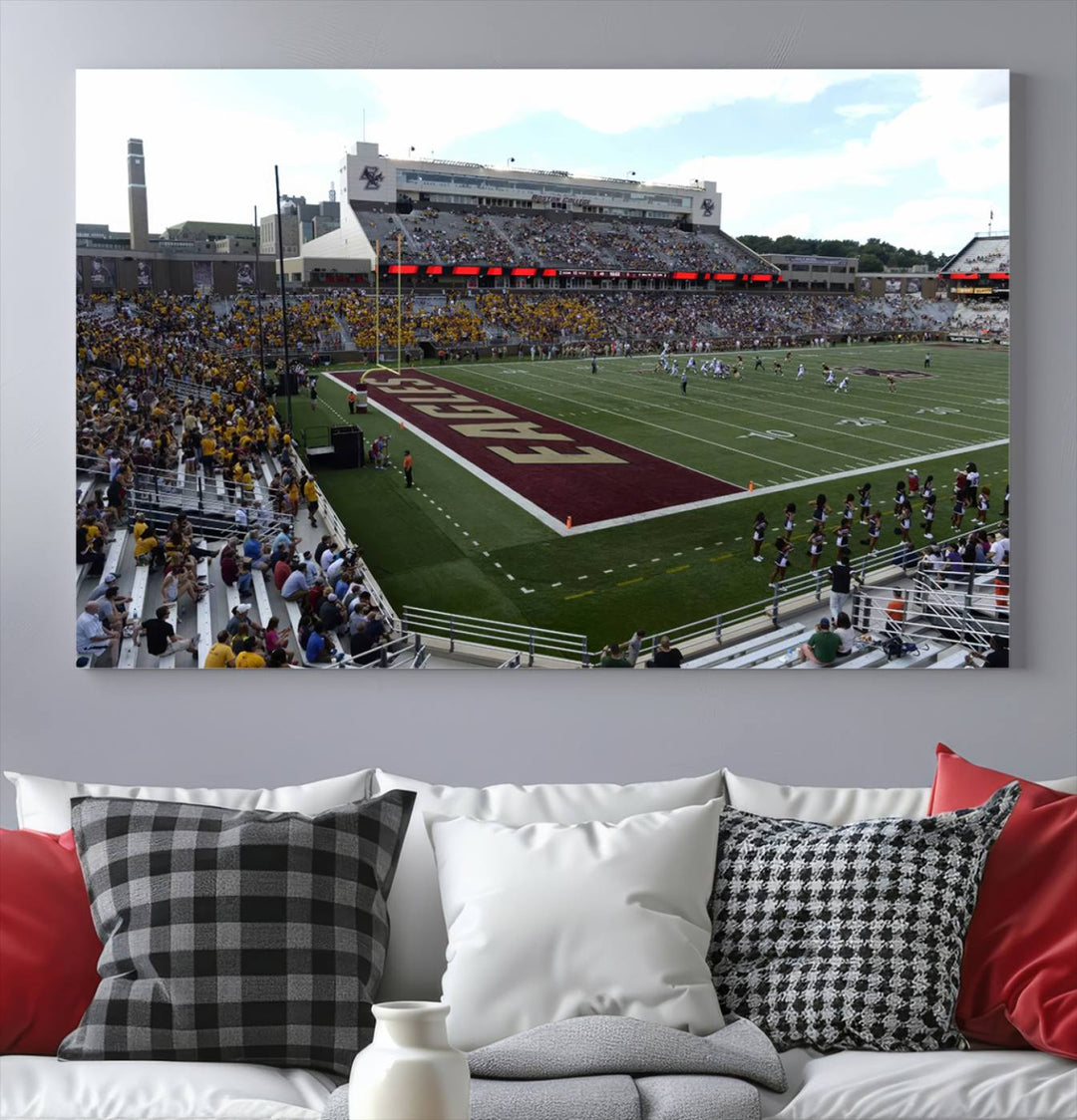 Boston College Eagles Football Team Print - Boston Alumni Stadium Wall Art Canvas Print