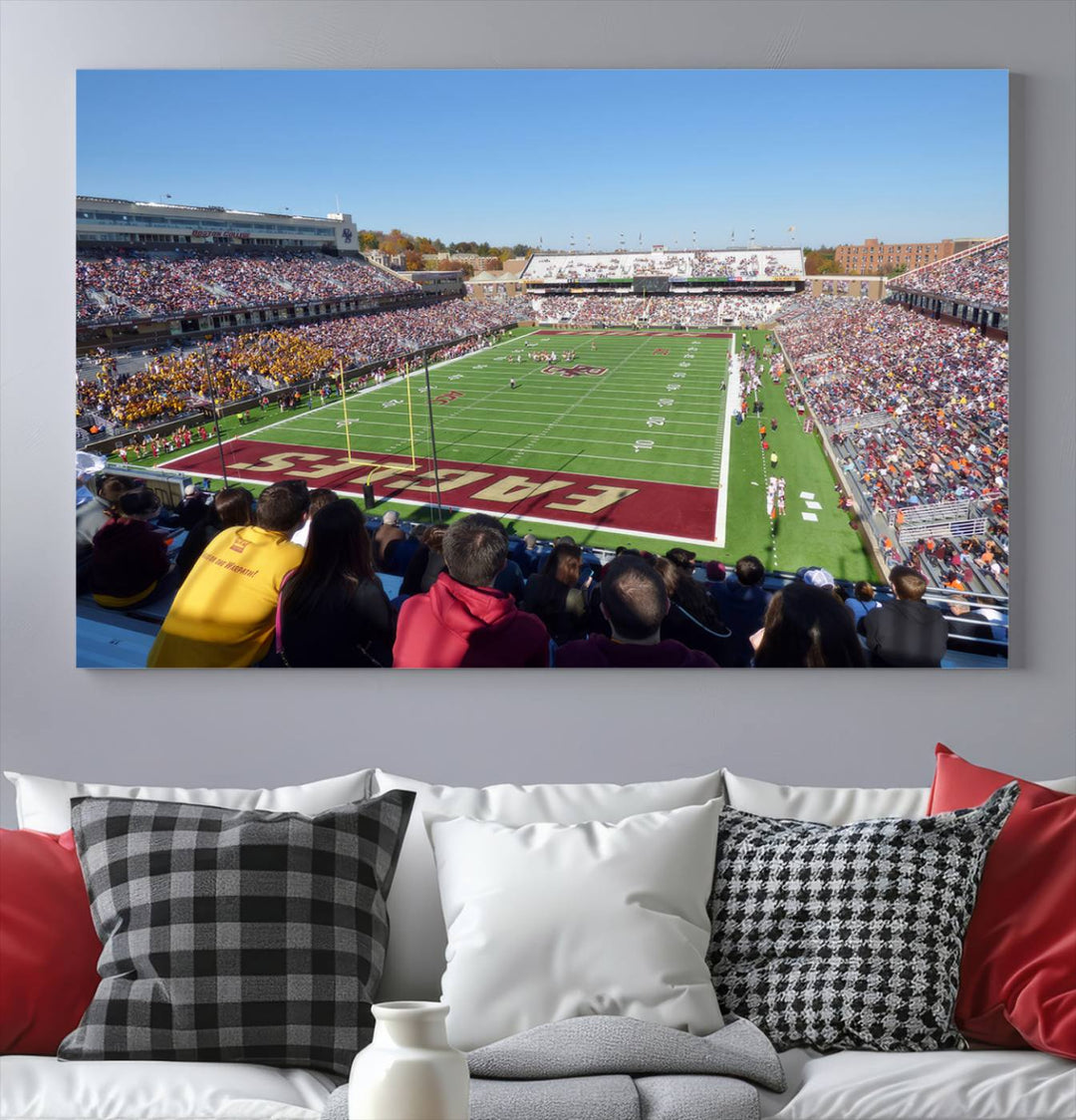 Boston College Eagles Football Team Print - Boston Alumni Stadium Wall Art Canvas Print