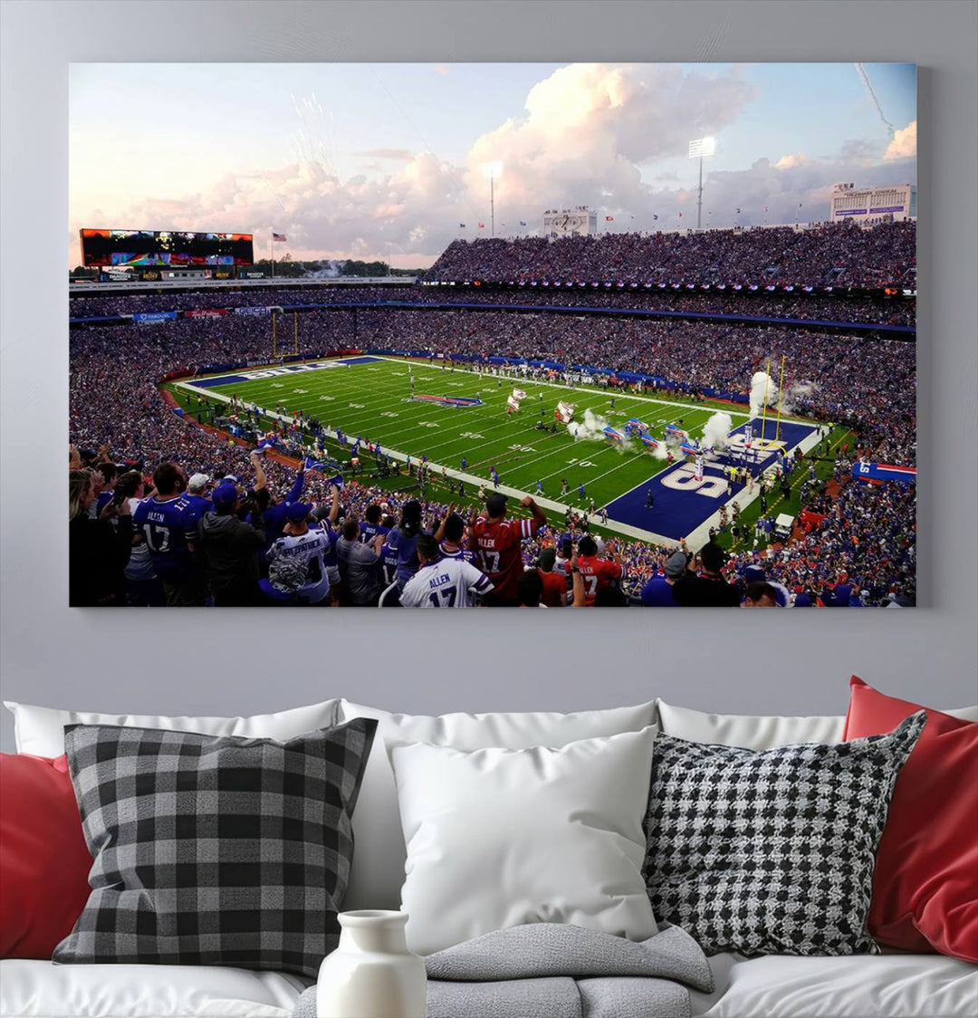 Buffalo Bills Football Team Print - Buffalo Highmark Stadium Wall Art Canvas Print