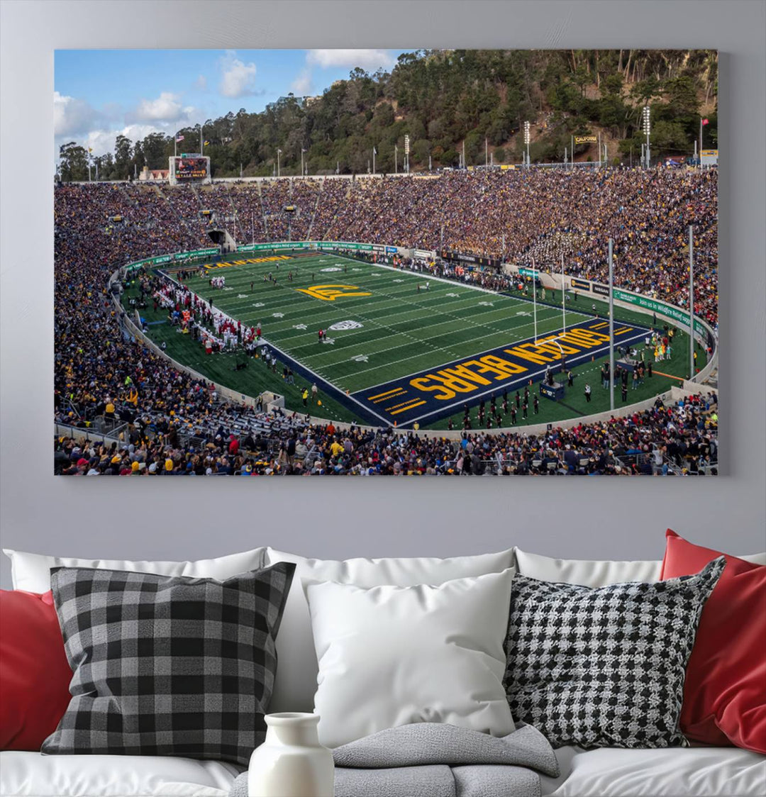 University of California Golden Bears Football Team Print - Berkeley California Memorial Stadium Wall Art Canvas Print