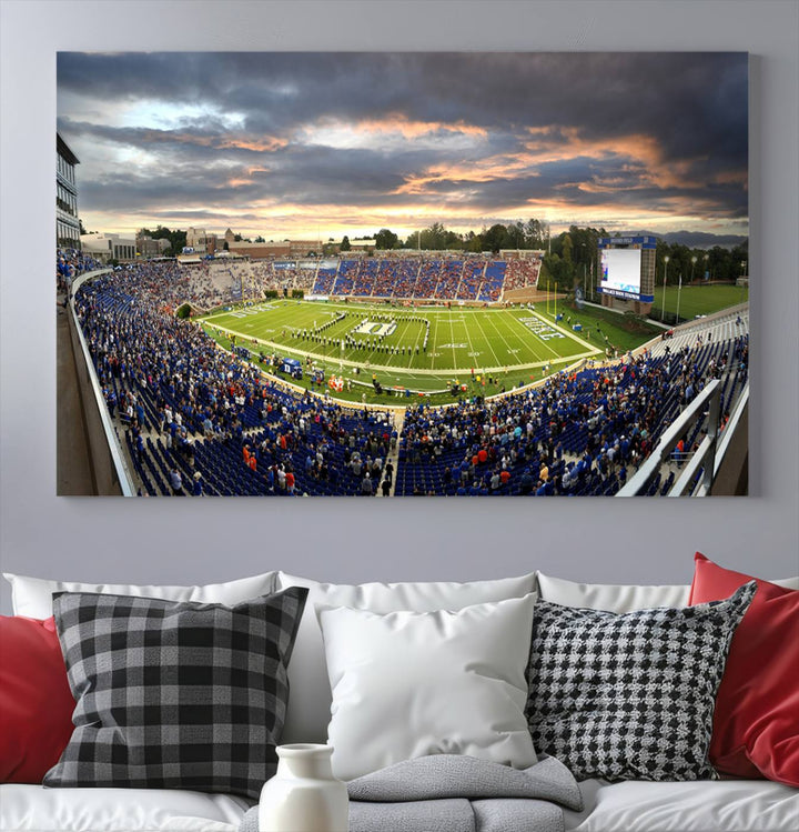 Duke University Blue Devils Football Team Print - Durham Wallace Wade Stadium Wall Art Canvas Print