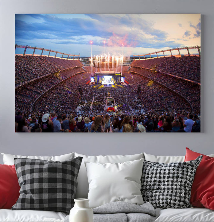 Denver Broncos Football Team Print - Empower Field at Mile High Stadium Wall Art Canvas Print