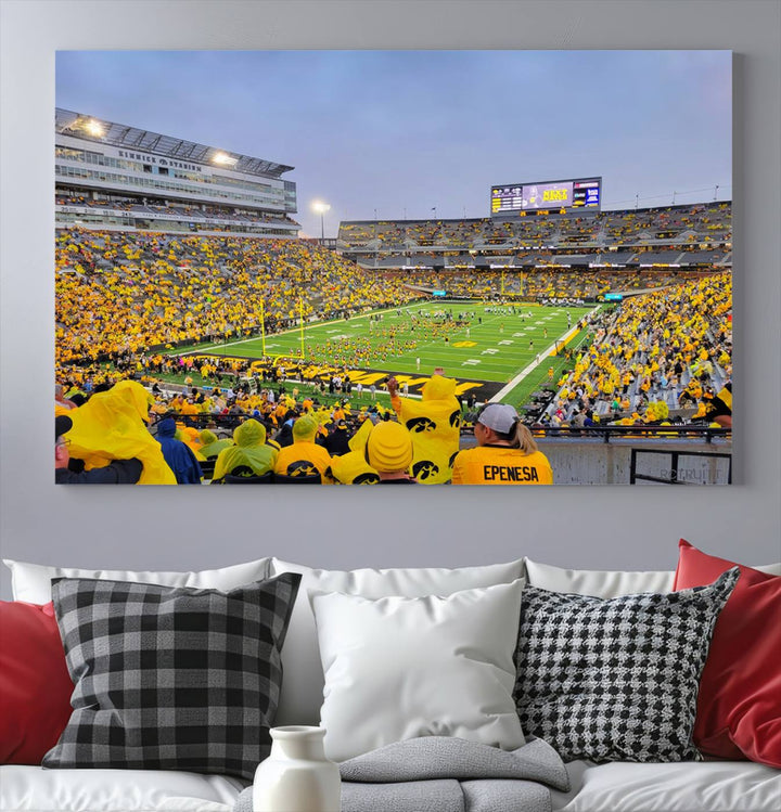 Iowa University Hawkeyes Football Team Print - Iowa City Kinnick Stadium Wall Art Canvas Print