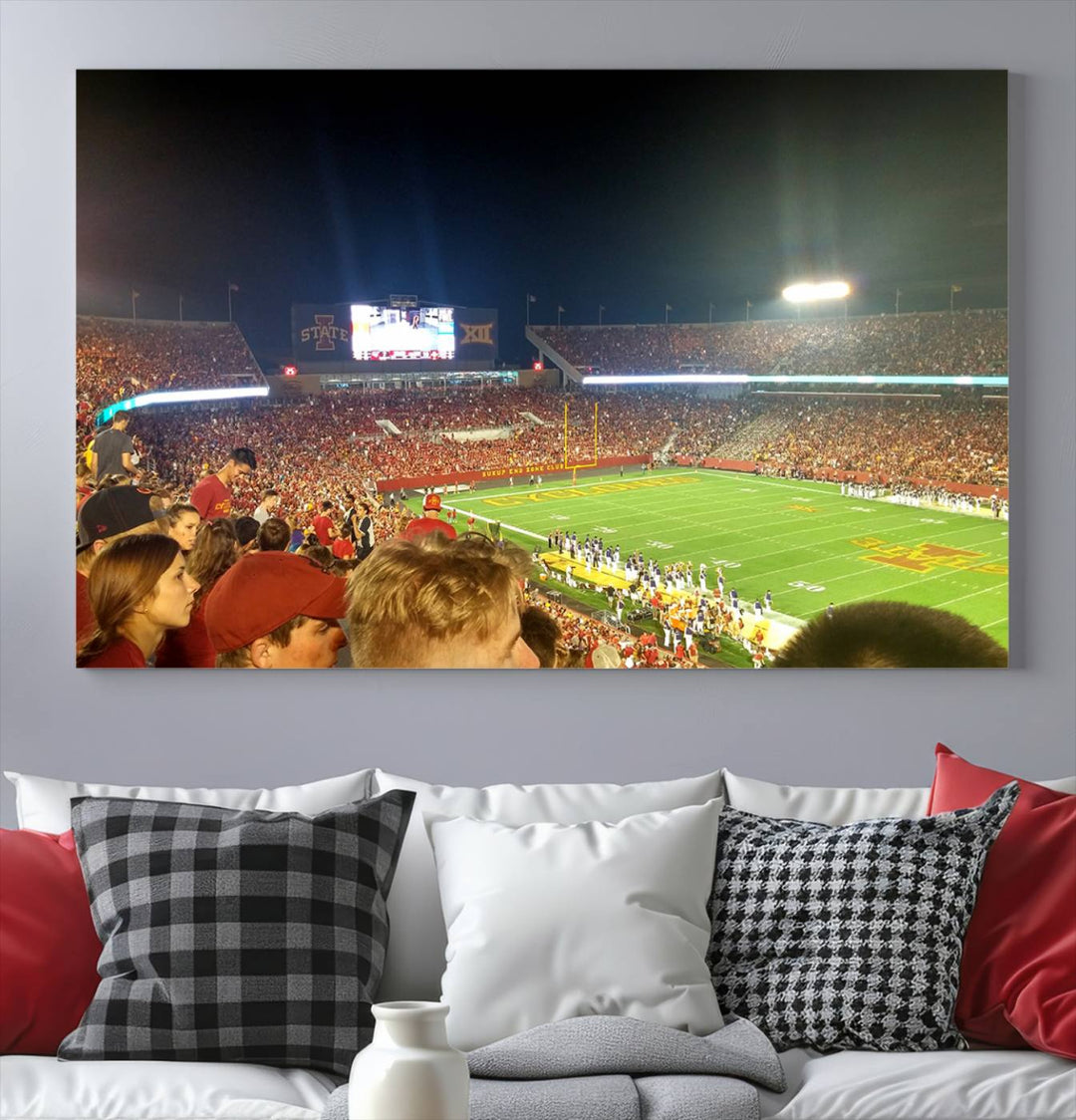 Iowa State University Cyclones Football Team Print - Jack Trice Stadium Ames Wall Art Canvas Print