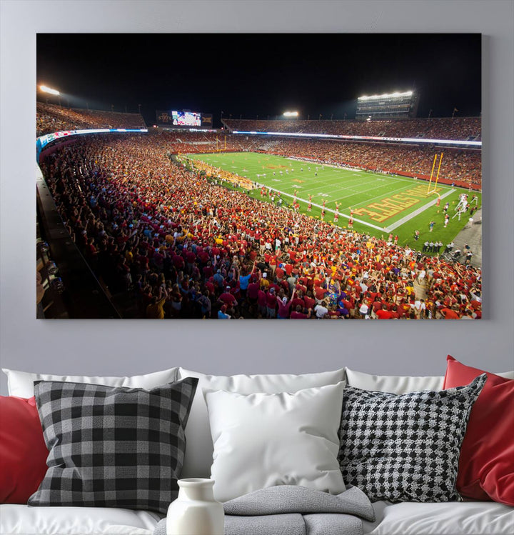 Iowa State University Cyclones Football Team Print - Ames Jack Trice Stadium Wall Art Canvas Print