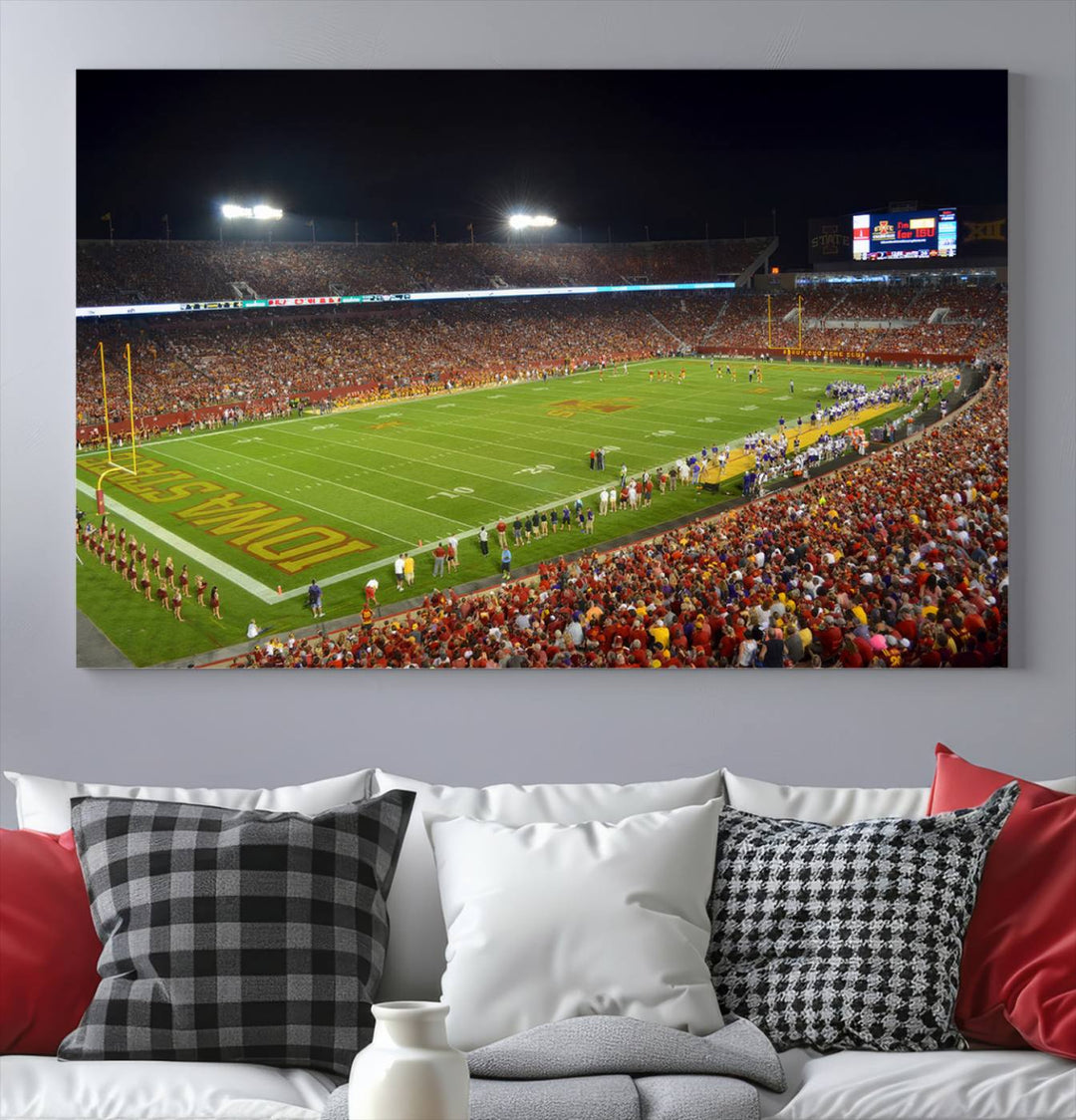 Iowa State University Cyclones Football Team Print - Ames Jack Trice Stadium Wall Art Canvas Print