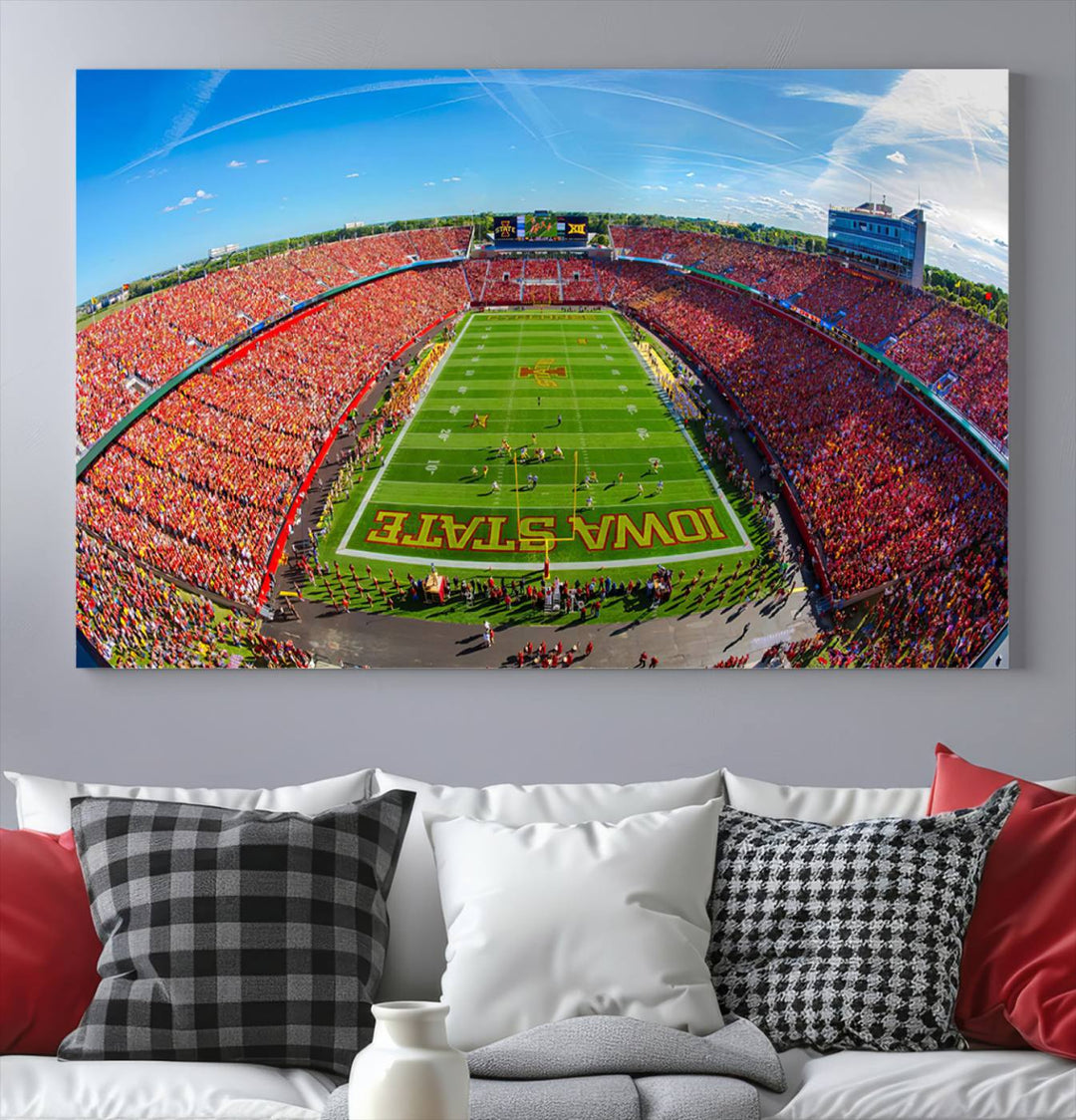 Iowa State University Cyclones Football Team Print - Ames Jack Trice Stadium Wall Art Canvas Print