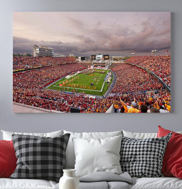 Iowa State University Cyclones Football Team Print - Ames Jack Trice Stadium Wall Art Canvas Print