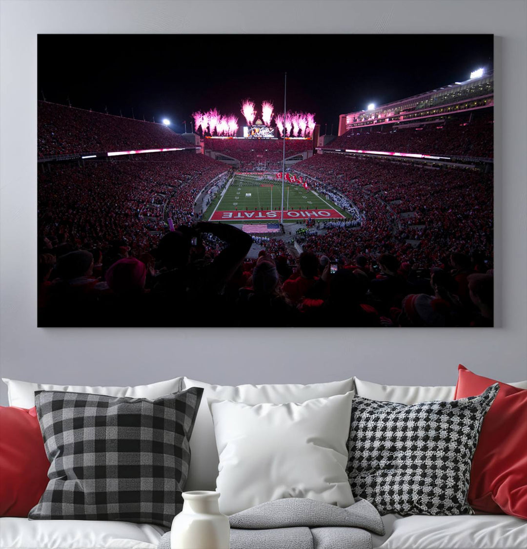 Ohio State University Buckeyes Football Team Print - Columbus Ohio Stadium Wall Art Canvas Print