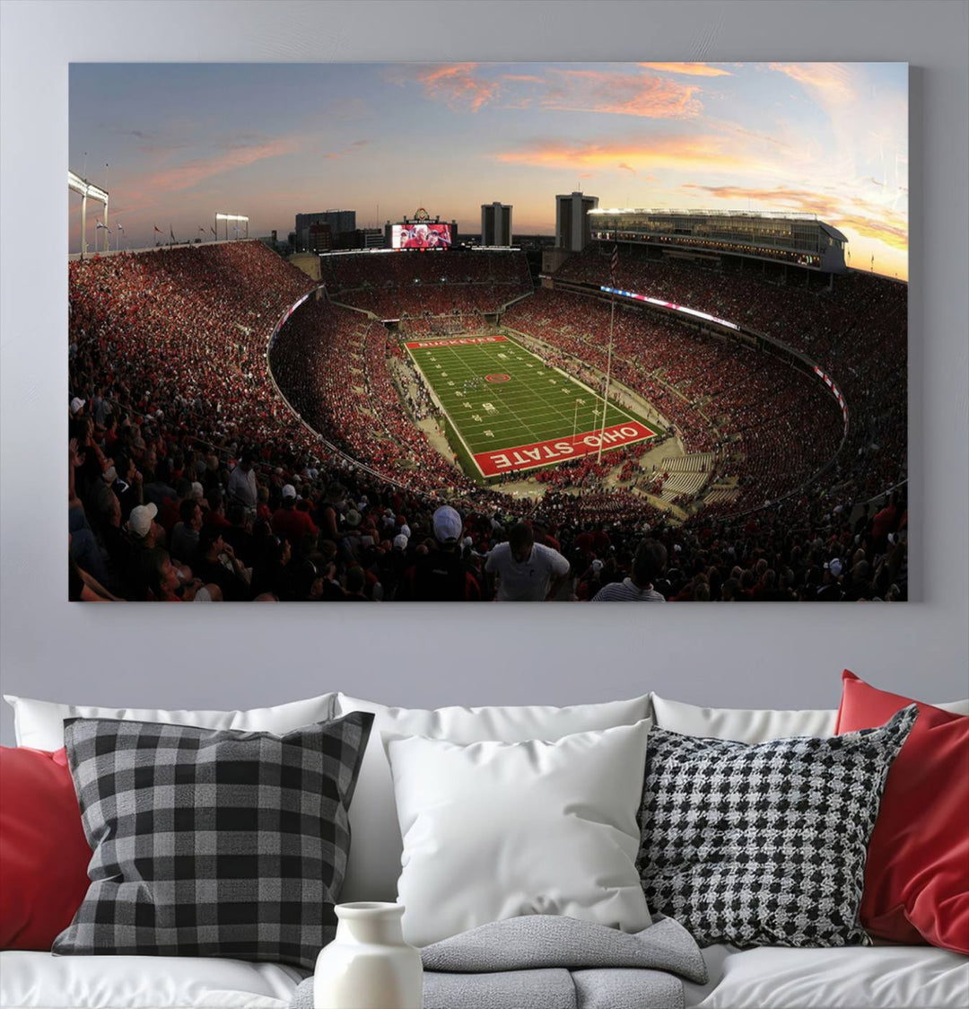 Ohio State University Buckeyes Football Team Print - Columbus Ohio Stadium Wall Art Canvas Print