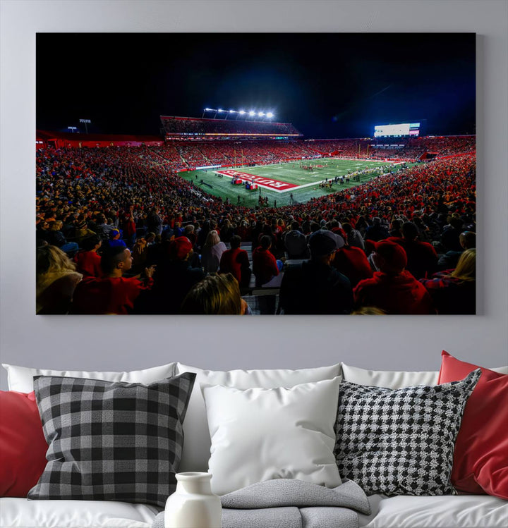 Rutgers Scarlet Knights Football Team Print - SHI Stadium, Piscataway Wall Art Canvas Print