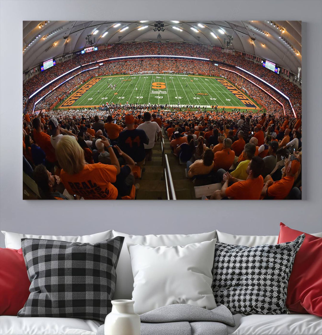 From above, the view resembles the Syracuse University Orange Football Team Wall Art Canvas.